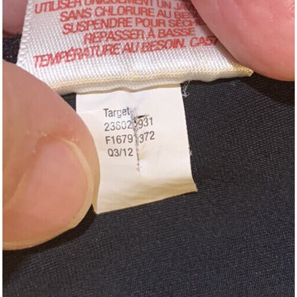 Merona One Piece Swimsuit Womens Medium Deep Black Spaghetti Straps Side Ruching - Picture 9 of 9